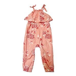 Tea Collection Floral Ruffle Jumpsuit Romper Size 18-24m
